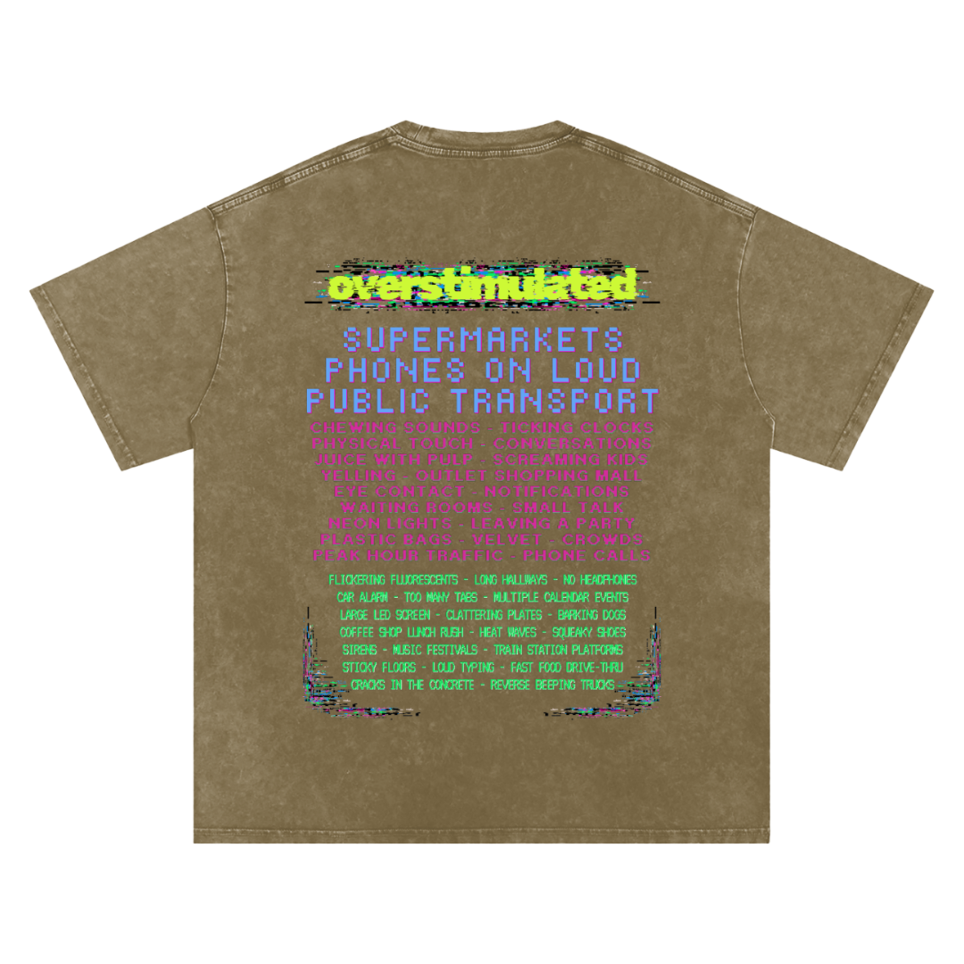 Overstimulated | Oversized Washed Tee | Army