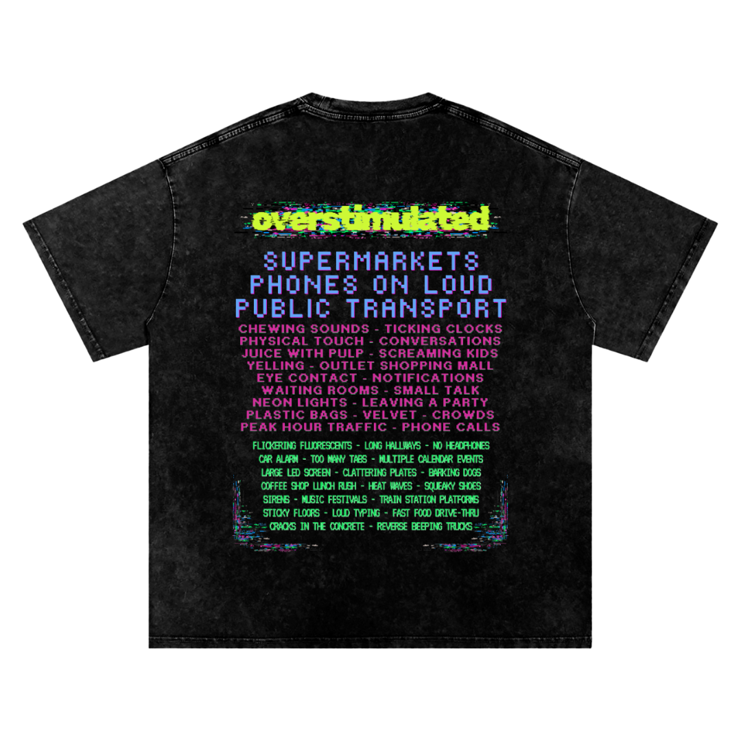 Overstimulated | Oversized Washed Tee | Black