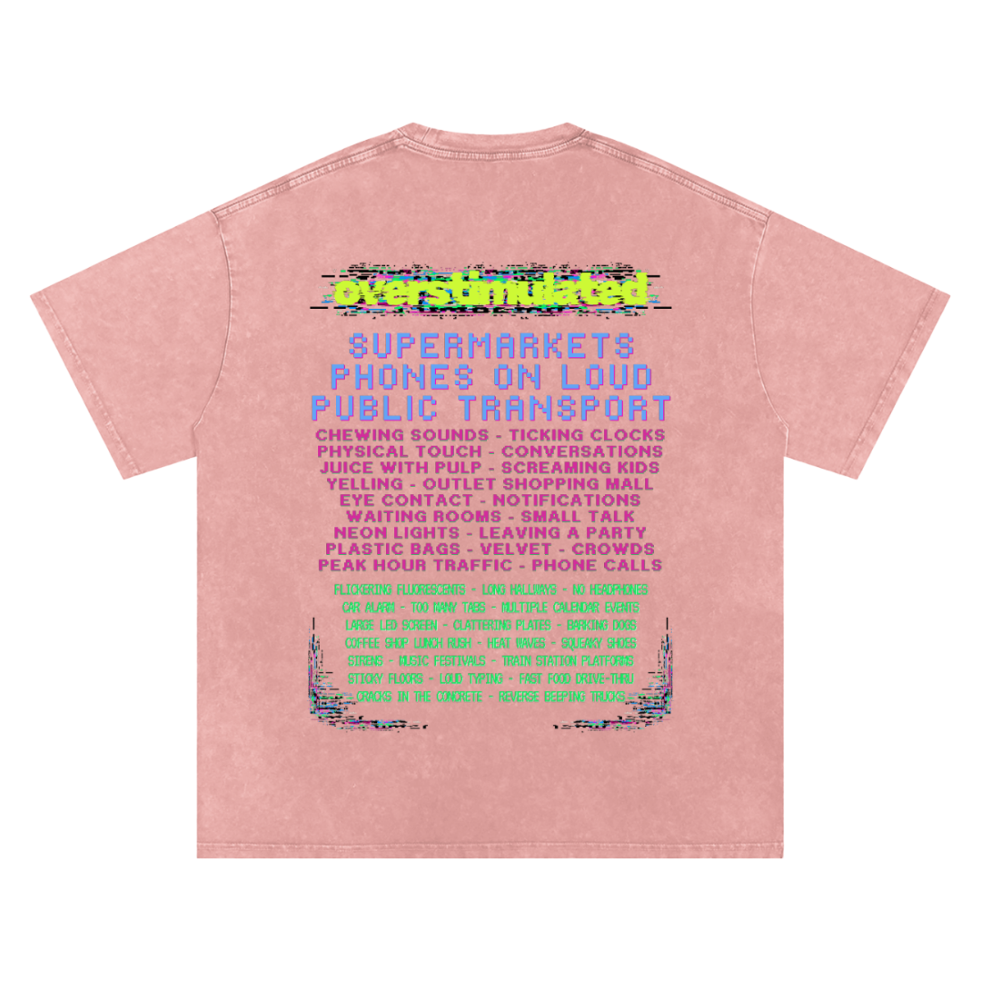 Overstimulated | Oversized Washed Tee | Blush