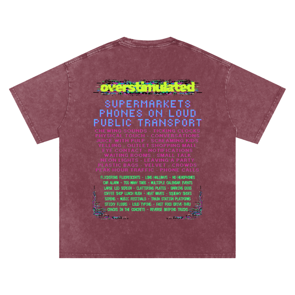 Overstimulated | Oversized Washed Tee | Brick