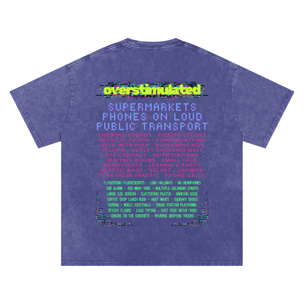 Overstimulated | Oversized Washed Tee | Indigo