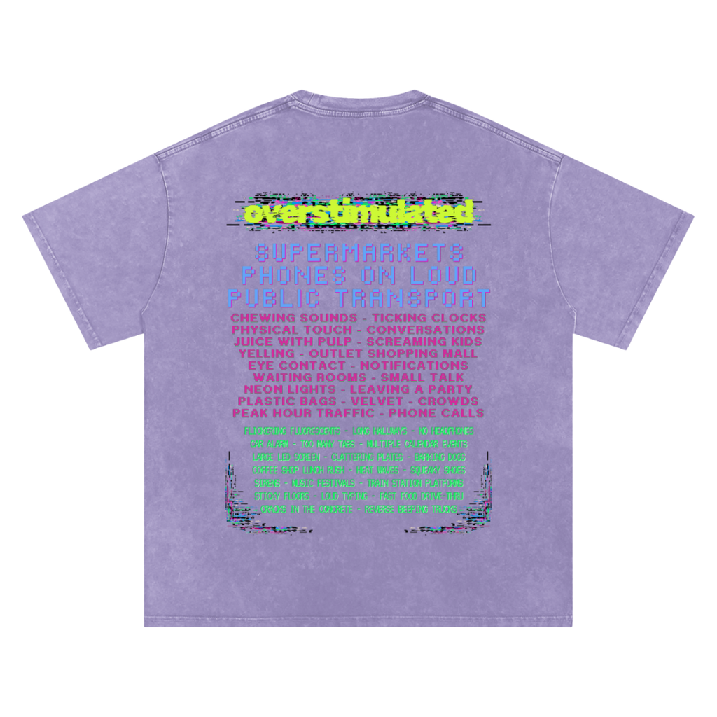 Overstimulated | Oversized Washed Tee | Lilac