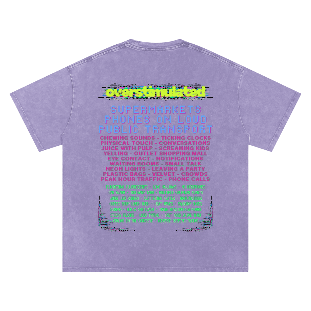 Overstimulated | Oversized Washed Tee | Lilac