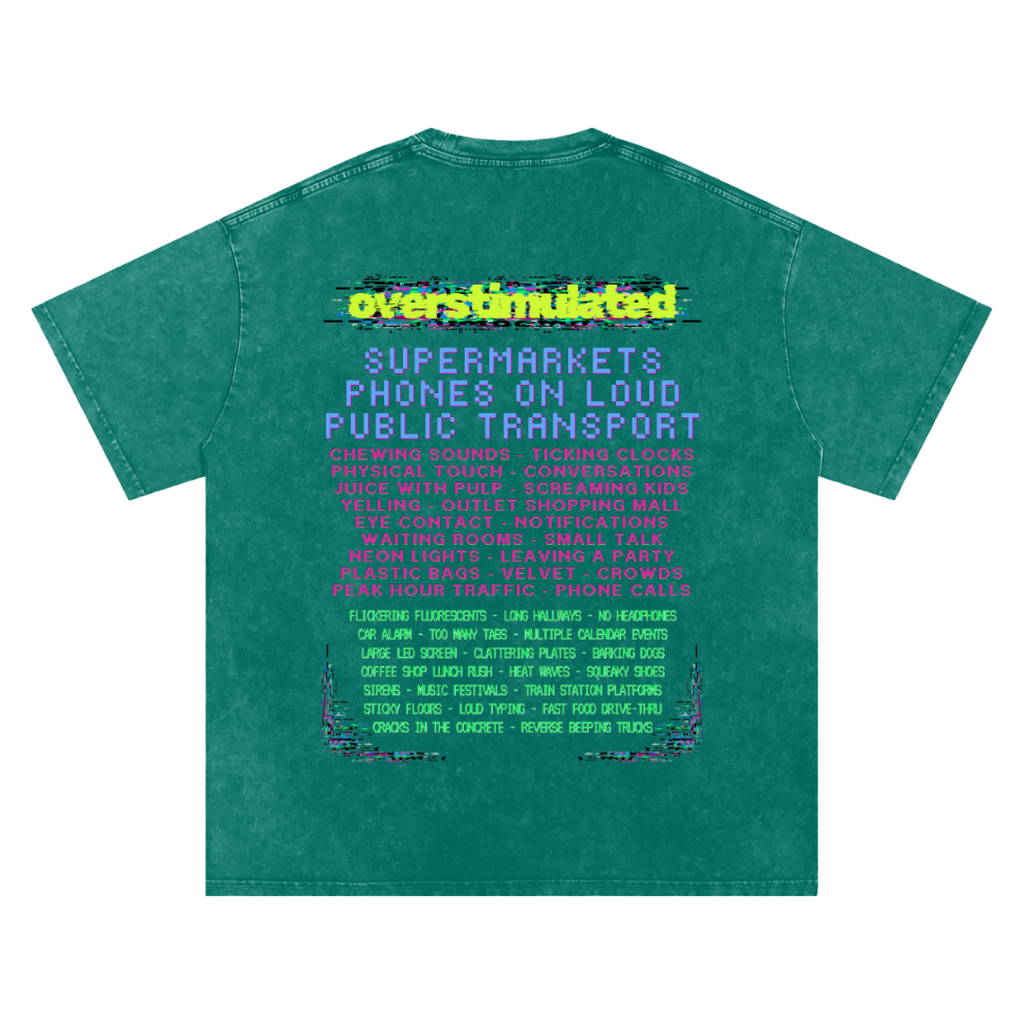 Overstimulated | Oversized Washed Tee | Moss