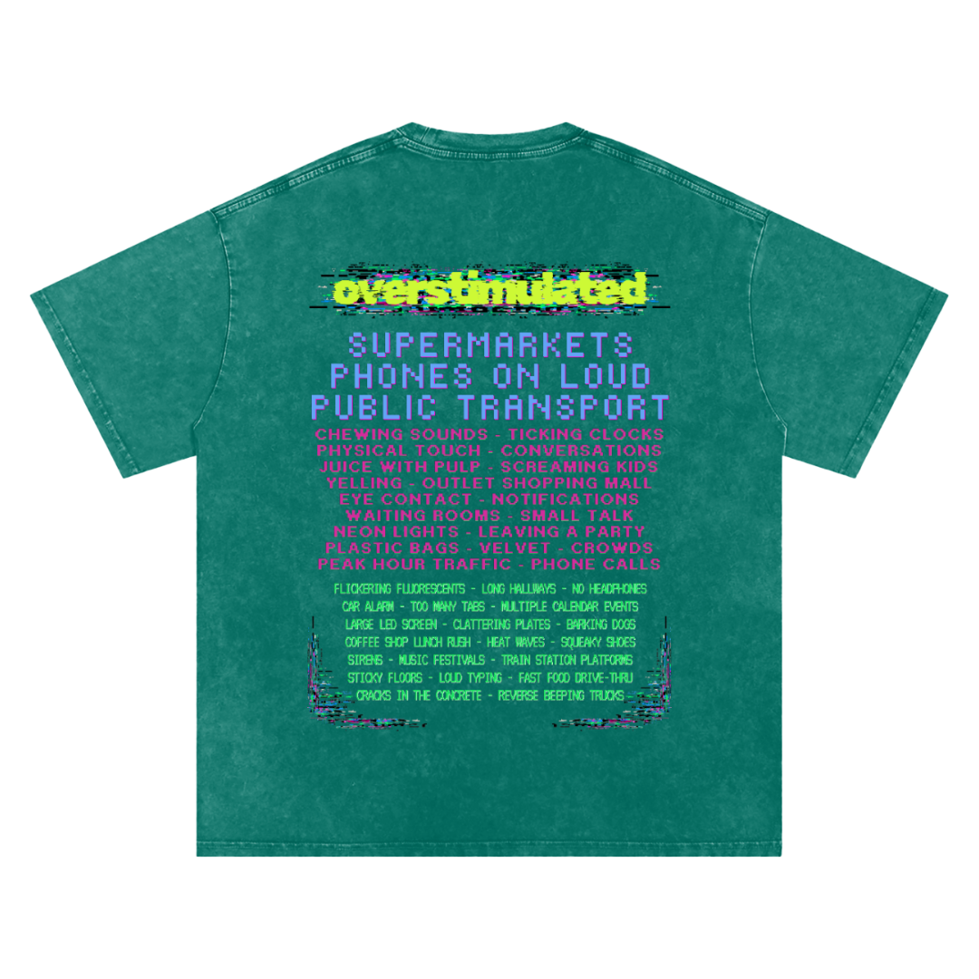 Overstimulated | Oversized Washed Tee | Moss