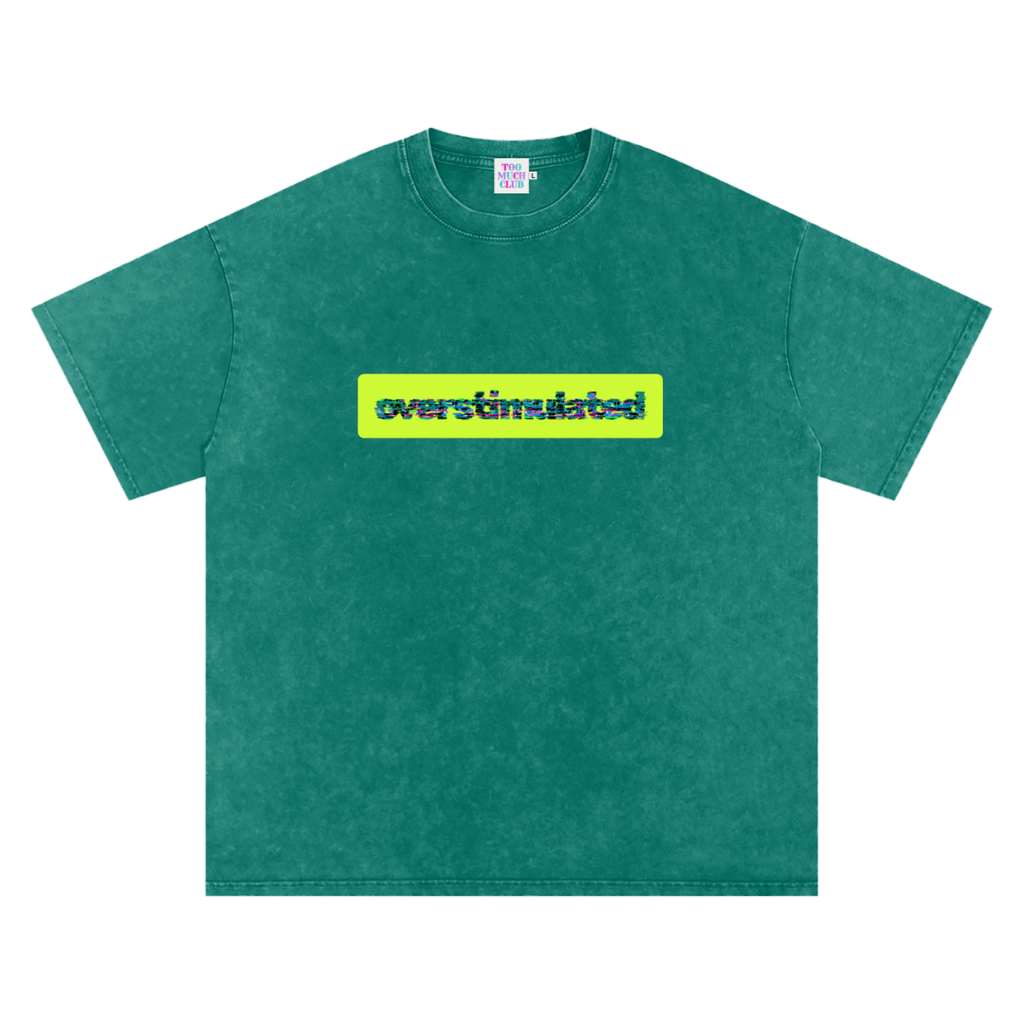 Overstimulated | Oversized Washed Tee | Moss