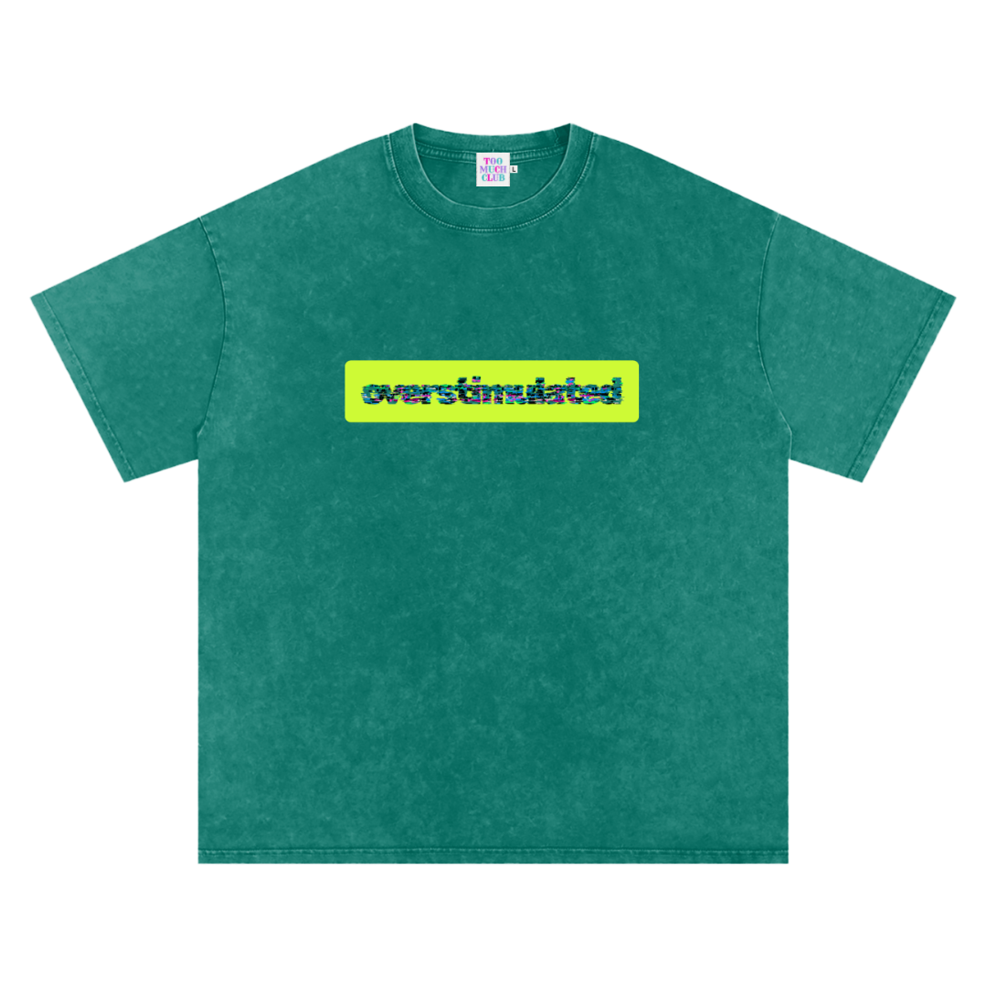 Overstimulated | Oversized Washed Tee | Moss