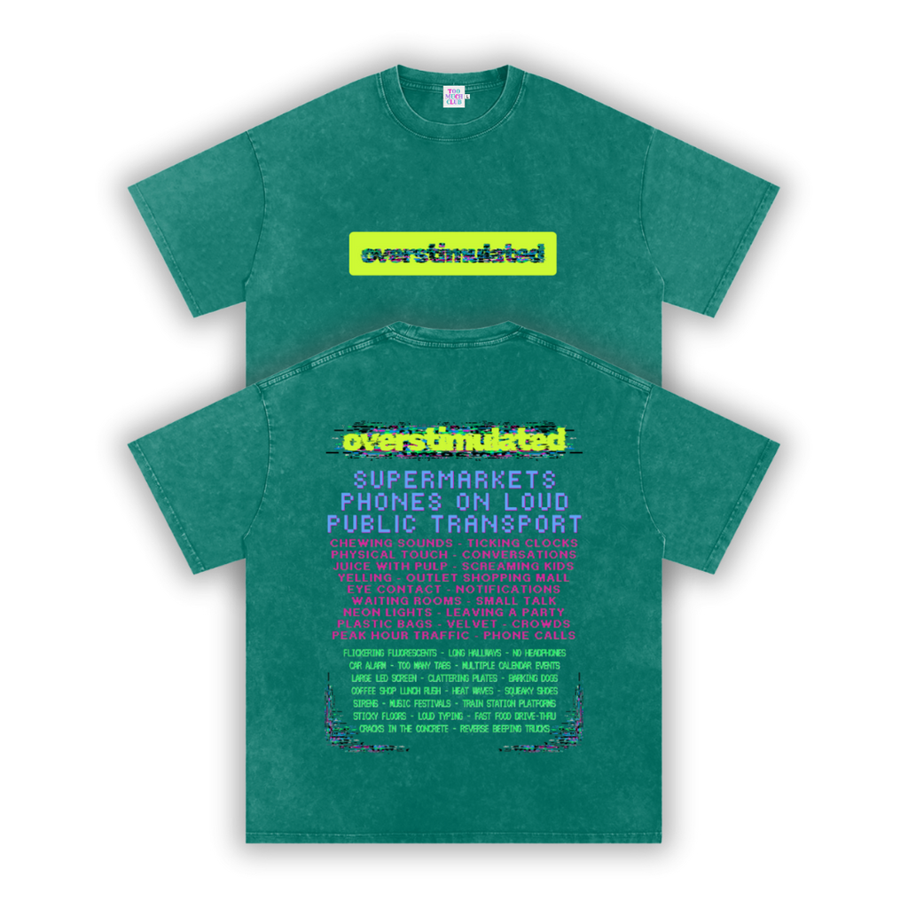 Overstimulated | Oversized Washed Tee | Moss