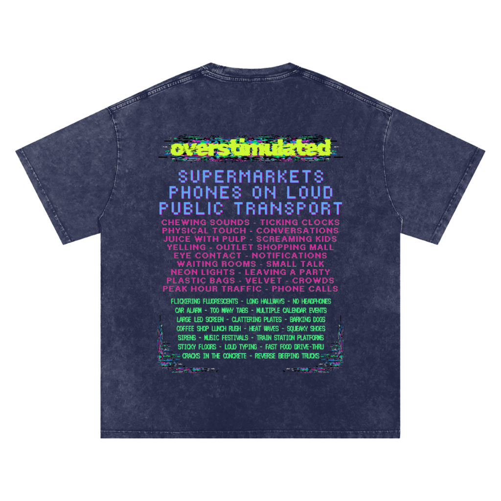Overstimulated | Oversized Washed Tee | Navy
