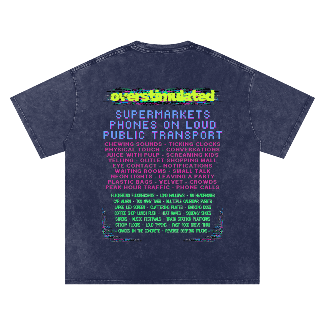 Overstimulated | Oversized Washed Tee | Navy