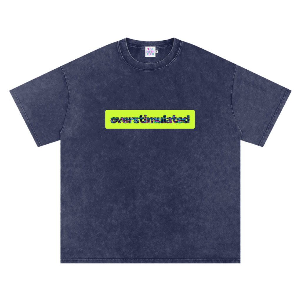 Overstimulated | Oversized Washed Tee | Navy