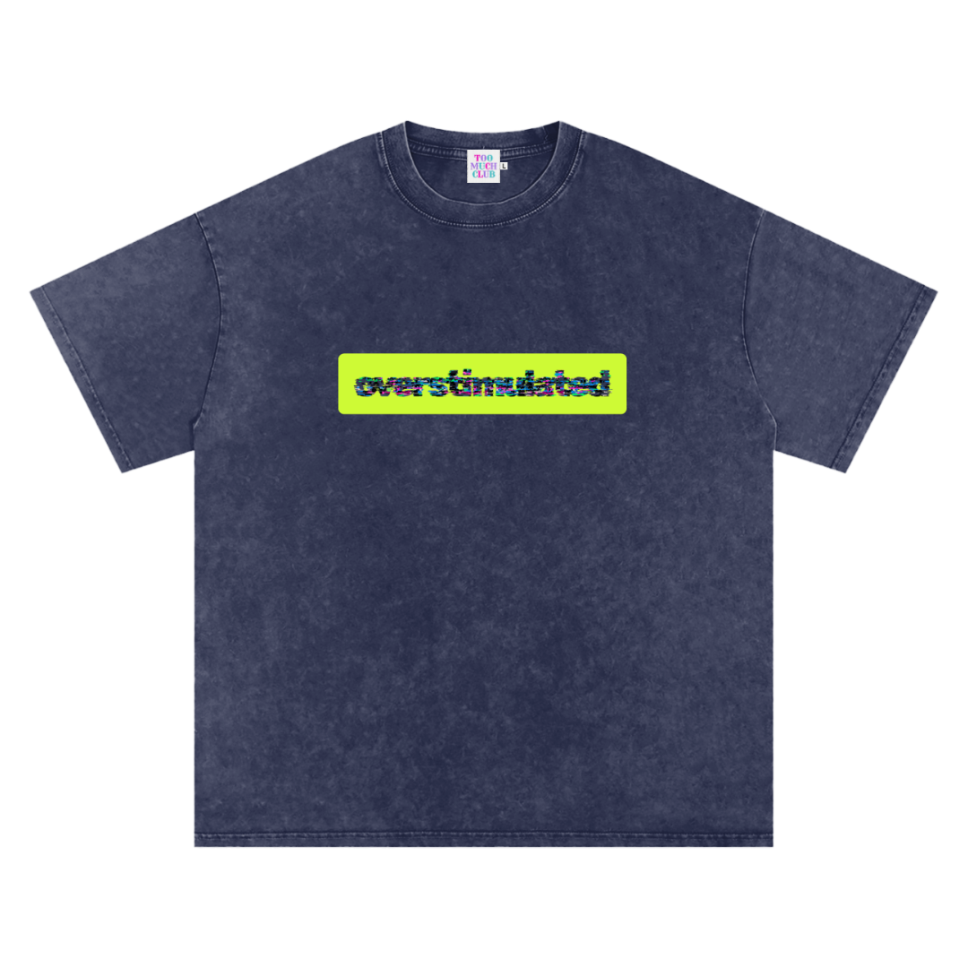 Overstimulated | Oversized Washed Tee | Navy