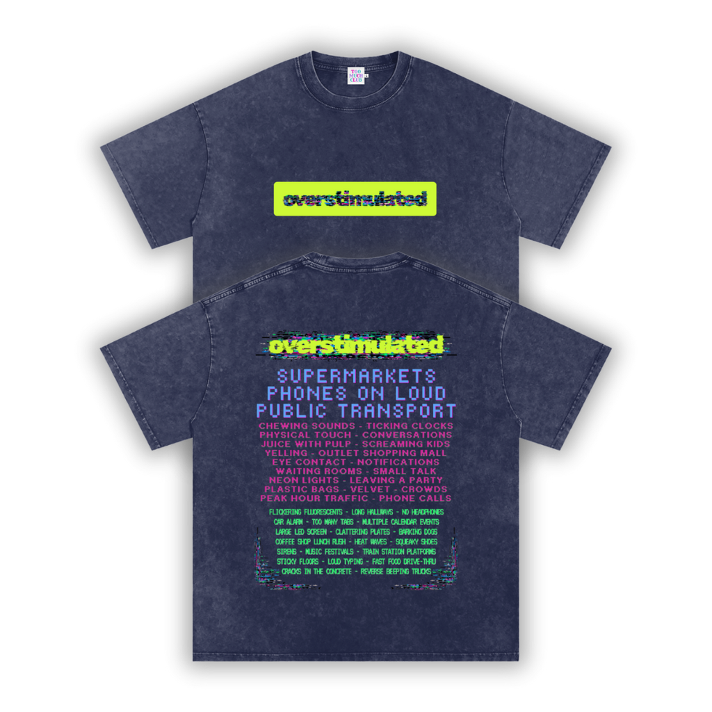 Overstimulated | Oversized Washed Tee | Navy