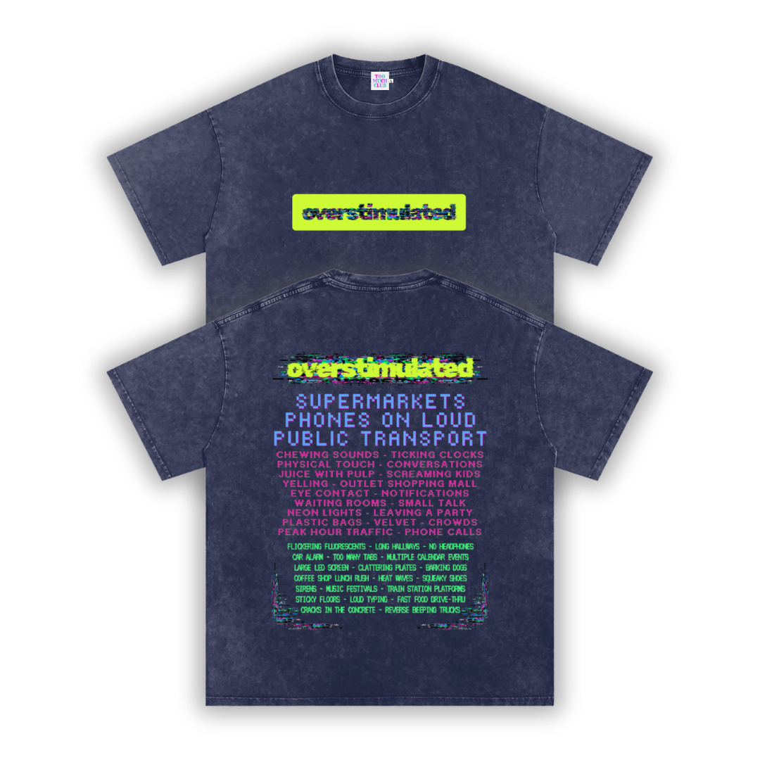 Overstimulated | Oversized Washed Tee | Navy