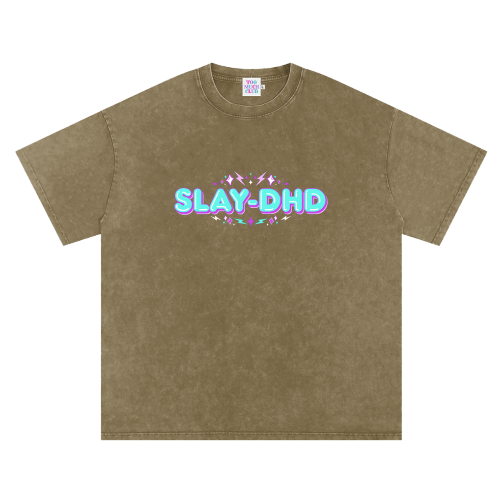SLAY-DHD | Oversized Washed Tee | Army