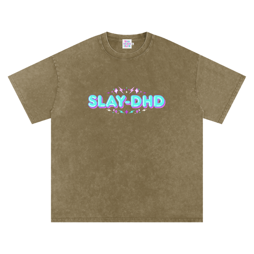 SLAY-DHD | Oversized Washed Tee | Army