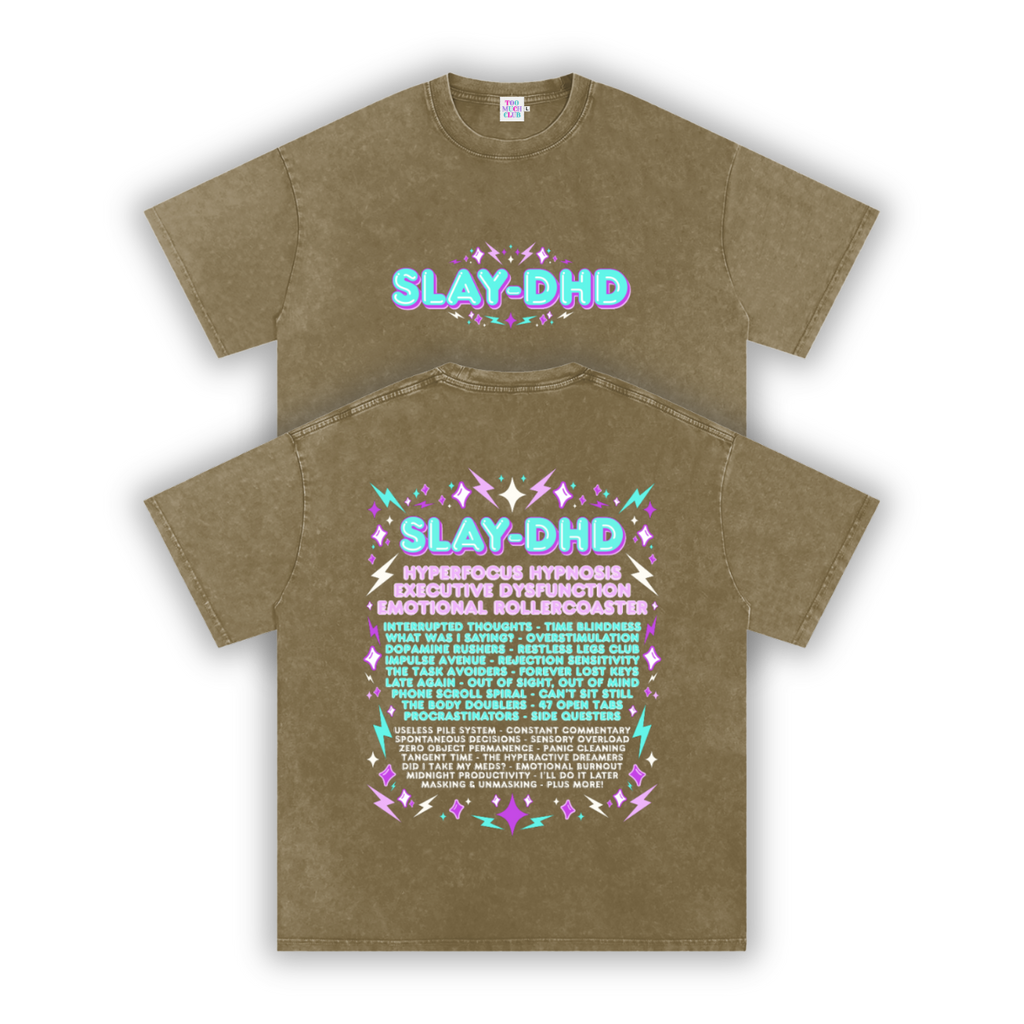 SLAY-DHD | Oversized Washed Tee | Army