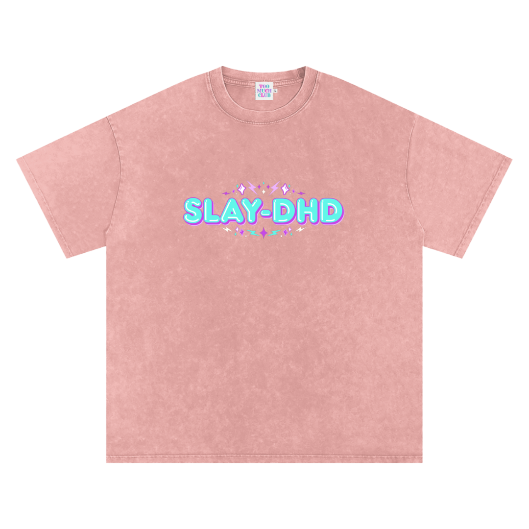 SLAY-DHD | Oversized Washed Tee | Blush