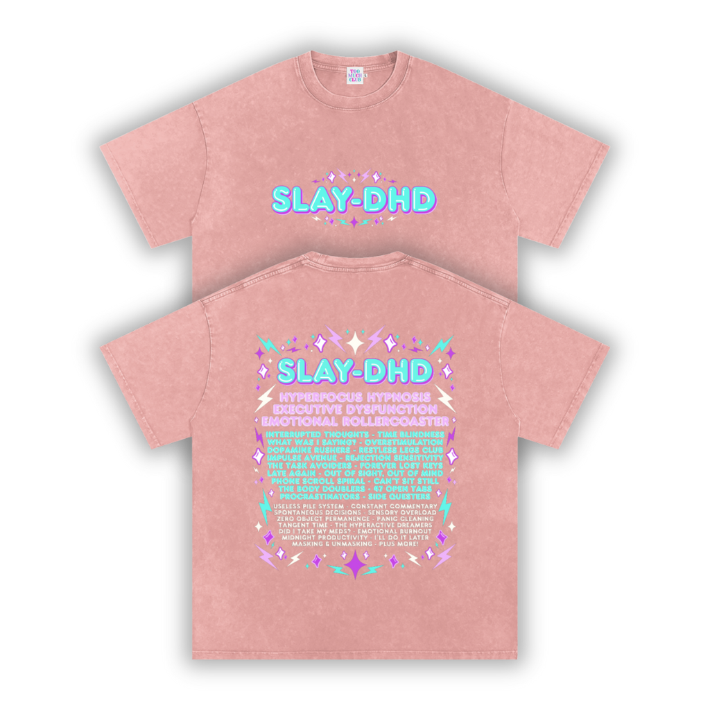 SLAY-DHD | Oversized Washed Tee | Blush