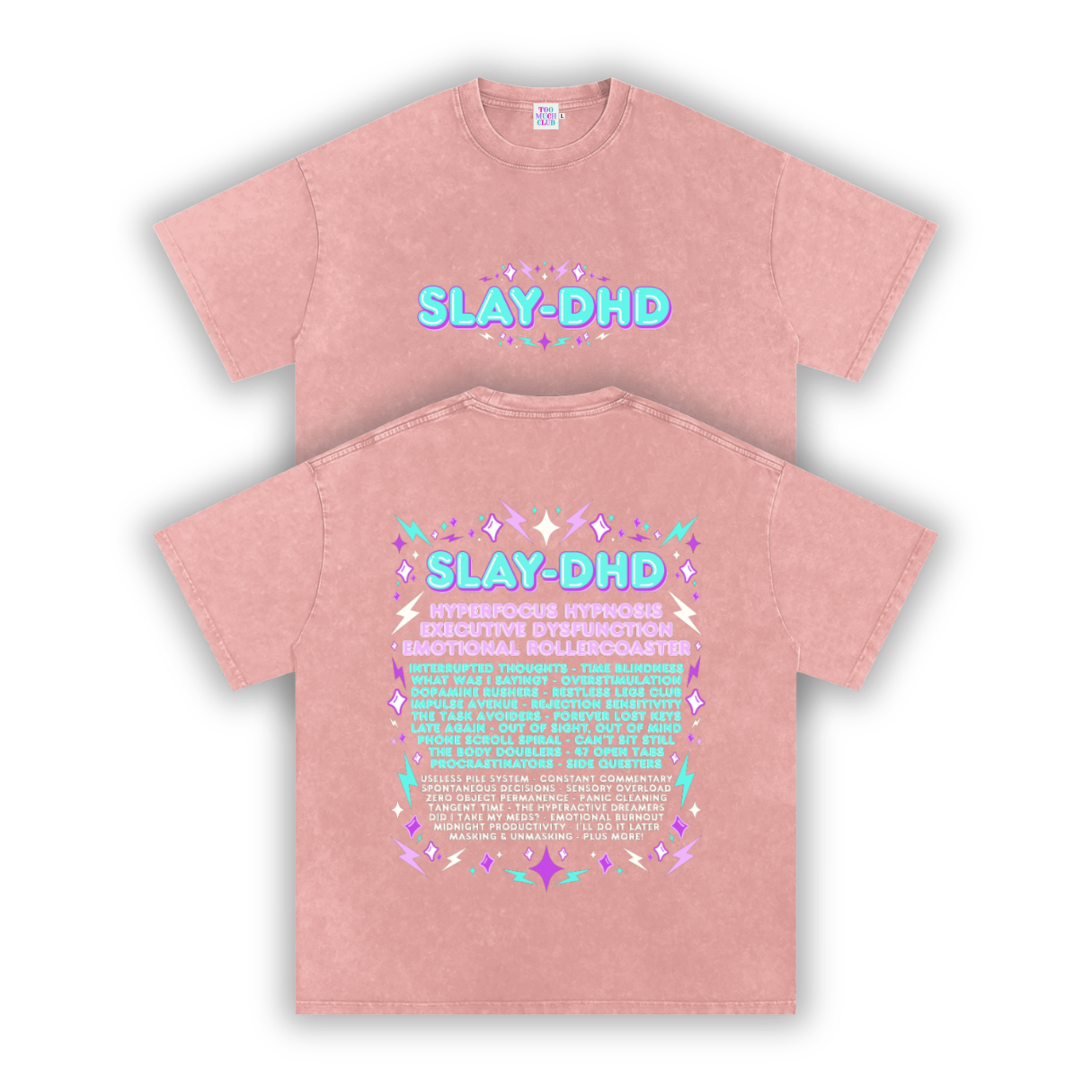 SLAY-DHD | Oversized Washed Tee | Blush