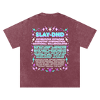 SLAY-DHD | Oversized Washed Tee | Brick