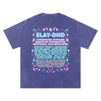 SLAY-DHD | Oversized Washed Tee | Indigo