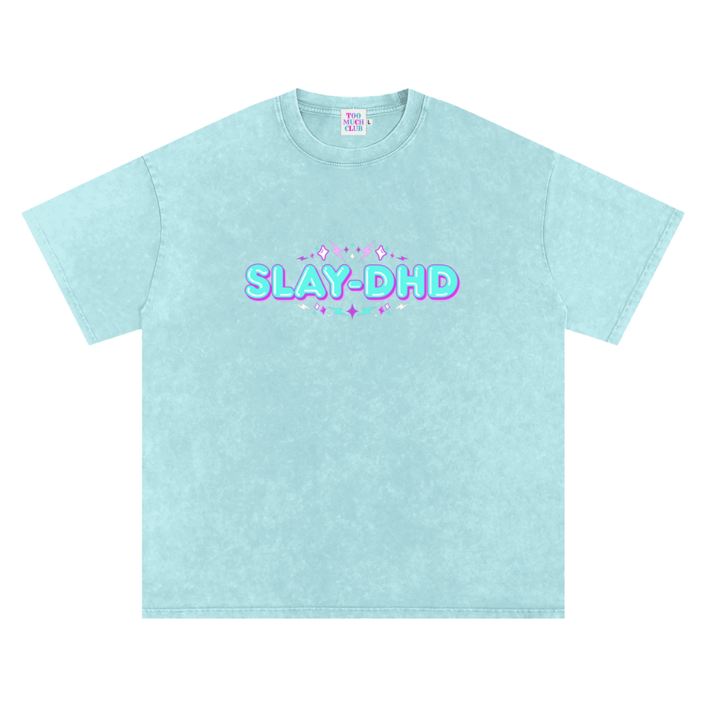 SLAY-DHD | Oversized Washed Tee | Ocean