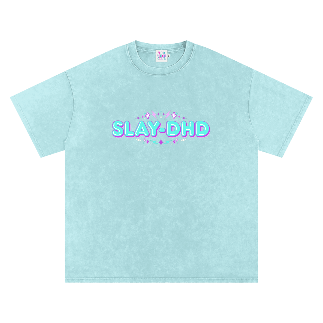 SLAY-DHD | Oversized Washed Tee | Ocean