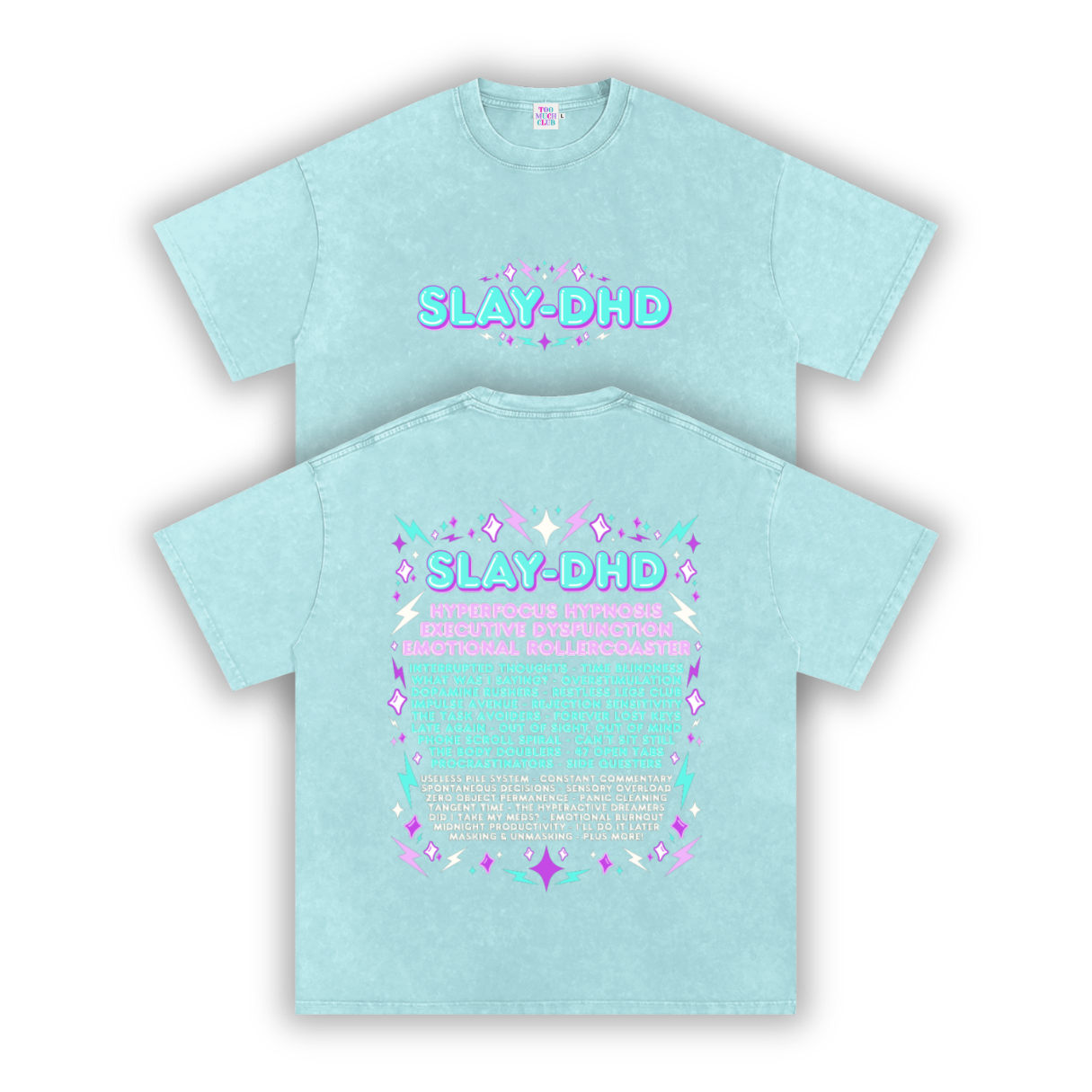 SLAY-DHD | Oversized Washed Tee | Ocean